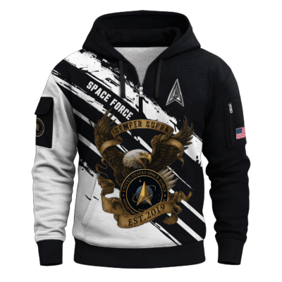 US Space Force All-over Quater Zip Hoodie