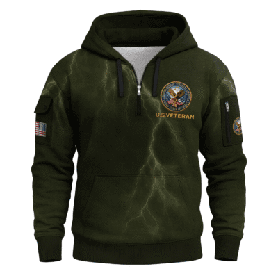 US Veteran All-over Quater Zip Hoodie