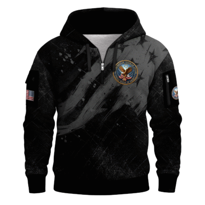 US Veteran All-over Quater Zip Hoodie