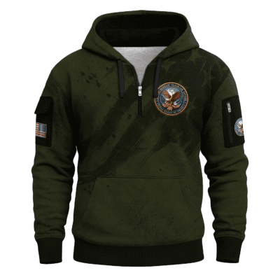 US Veteran All-over Quater Zip Hoodie