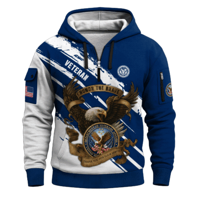 US Veteran All-over Quater Zip Hoodie