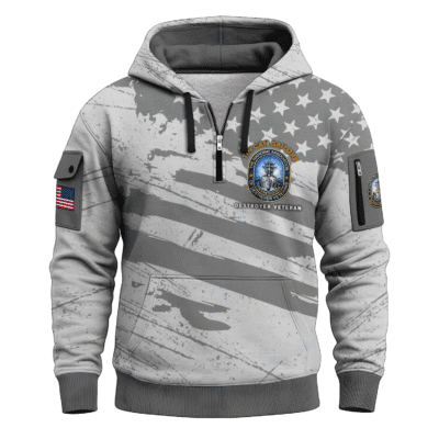 US Navy Tin Can Sailors All-over Quarter Zip Hoodie