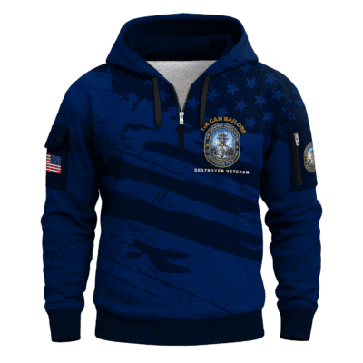 US Navy Tin Can Sailors All-over Quarter Zip Hoodie