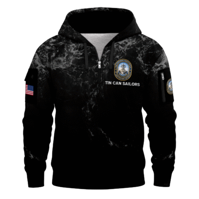 US Navy Tin Can Sailors All-over Quarter Zip Hoodie