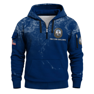 US Navy Tin Can Sailors All-over Quarter Zip Hoodie
