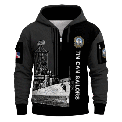 US Navy Tin Can Sailors All-over Quarter Zip Hoodie
