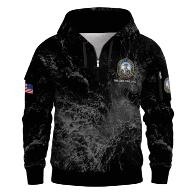 US Navy Tin Can Sailors All-over Quarter Zip Hoodie