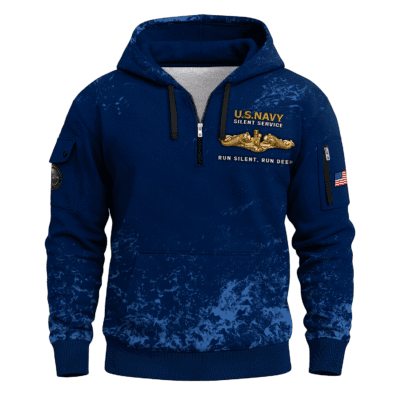US Navy Submarine All-over Quarter Zip Hoodie