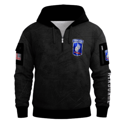 US Army AirBorne All-over Quarter Zip Hoodie