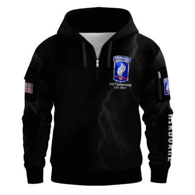 US Army AirBorne All-over Quarter Zip Hoodie