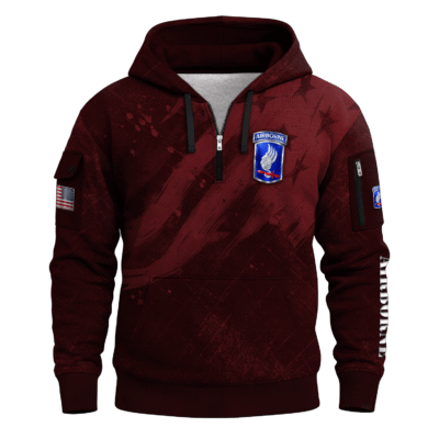 US Army AirBorne All-over Quarter Zip Hoodie