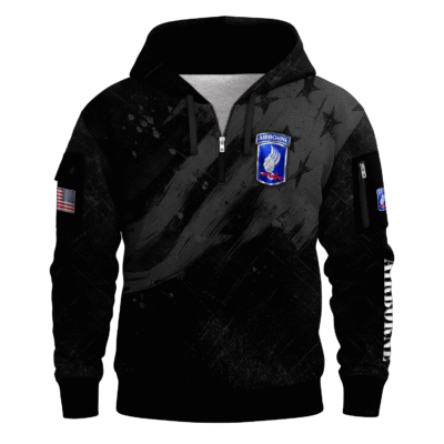 US Army AirBorne All-over Quarter Zip Hoodie