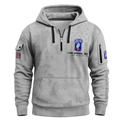 US Army AirBorne All-over Quarter Zip Hoodie