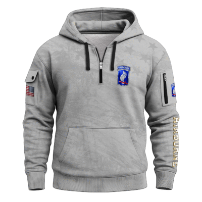 US Army AirBorne All-over Quarter Zip Hoodie