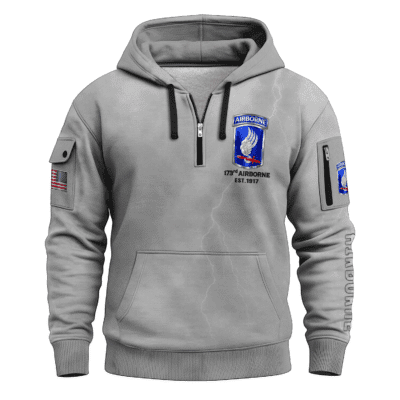 US Army AirBorne All-over Quarter Zip Hoodie