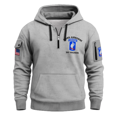 US Army AirBorne All-over Quarter Zip Hoodie