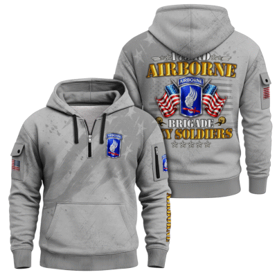 US Army AirBorne Quarter Zip Hoodie