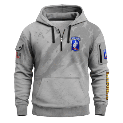 US Army AirBorne All-over Quarter Zip Hoodie