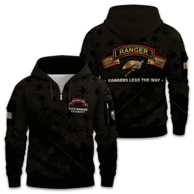 US Army 75th Ranger Regiment Quarter Zip Hoodie