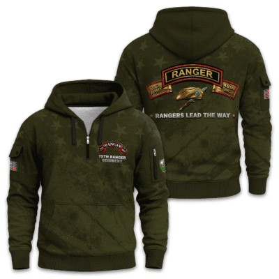 US Army 75th Ranger Regiment Quarter Zip Hoodie
