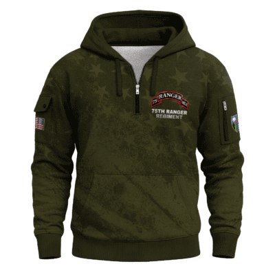 US Army 75th Ranger Regiment All-over Quarter Zip Hoodie