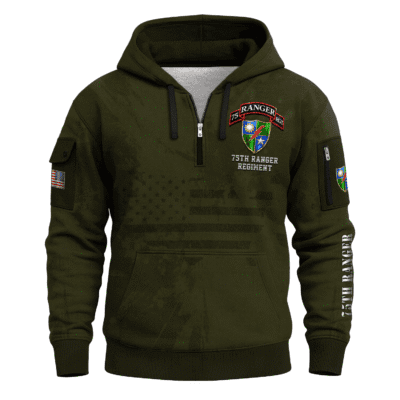 US Army 75th Ranger Regiment All-over Quarter Zip Hoodie