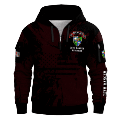 US Army 75th Ranger Regiment All-over Quarter Zip Hoodie