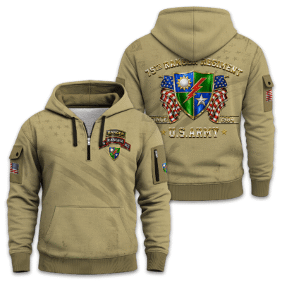 US Army 75th Ranger Regiment Quarter Zip Hoodie