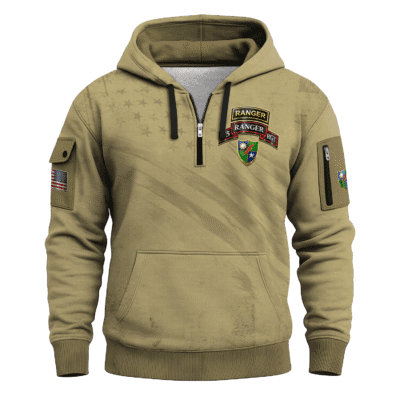 US Army 75th Ranger Regiment All-over Quarter Zip Hoodie