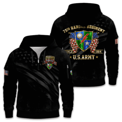 US Army 75th Ranger Regiment Quarter Zip Hoodie