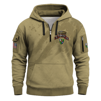 US Army 75th Ranger Regiment All-over Quarter Zip Hoodie
