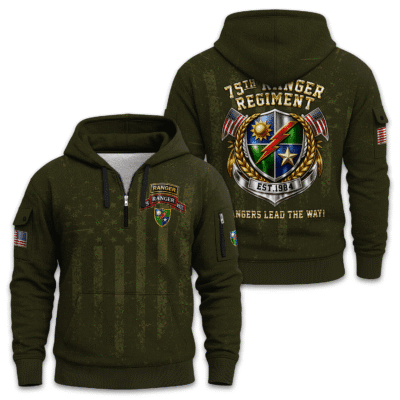 US Army 75th Ranger Regiment Quarter Zip Hoodie