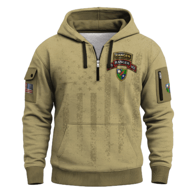 US Army 75th Ranger Regiment All-over Quarter Zip Hoodie
