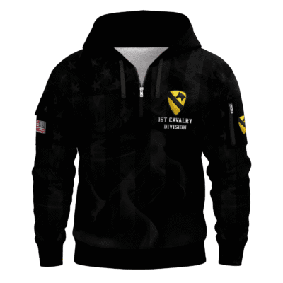 US Army 1st Cavalry Division All-over Quarter Zip Hoodie