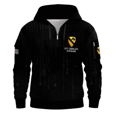 US Army 1st Cavalry Division All-over Quarter Zip Hoodie
