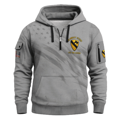 US Army 1st Cavalry Division All-over Quarter Zip Hoodie