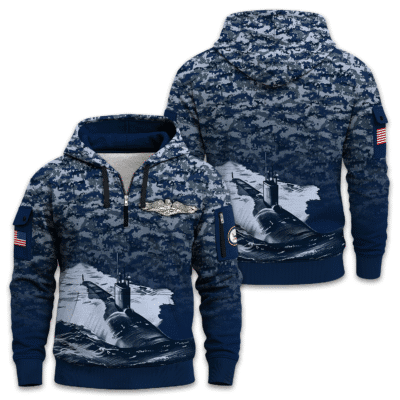 US Navy Submarine 250th Years of Service Quarter Zip Hoodie