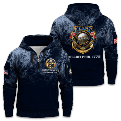 US Navy Submarine 250th Years of Service Quarter Zip Hoodie