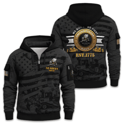US Navy Seabees 250th Years of Service Quarter Zip Hoodie