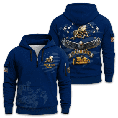 US Navy Seabees 250th Years of Service Quarter Zip Hoodie