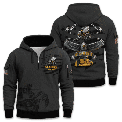 US Navy Seabees 250th Years of Service Quarter Zip Hoodie