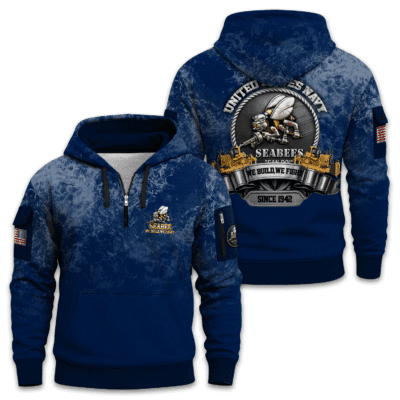 US Navy Seabees 250th Years of Service Quarter Zip Hoodie