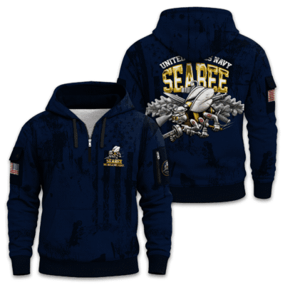 US Navy Seabees 250th Years of Service Quarter Zip Hoodie