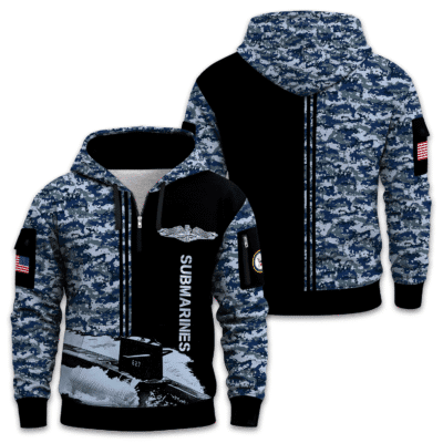 US Navy Submarine Quarter Zip Hoodie