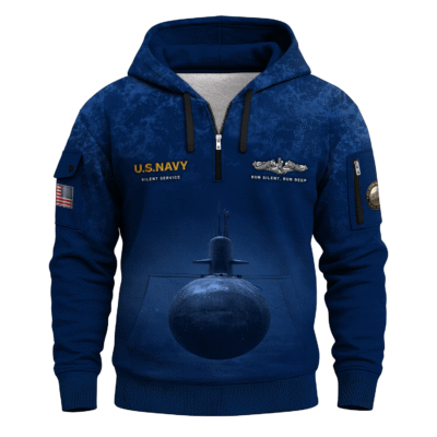 USS Cheyenne (SSN-773) Submarine US Navy All-over Quarter Zip Hoodie
