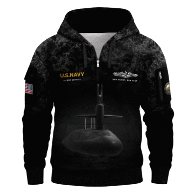 USS Tennessee (SSBN-734) Submarine US Navy All-over Quarter Zip Hoodie