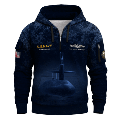 USS Tennessee (SSBN-734) Submarine US Navy All-over Quarter Zip Hoodie
