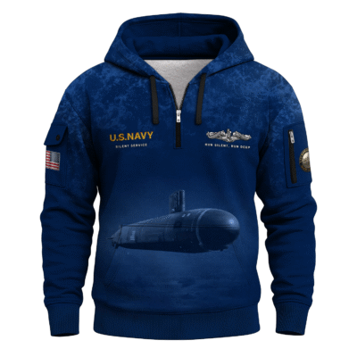 USS Virginia SSN-774 Submarine US Navy All-over Quarter Zip Hoodie