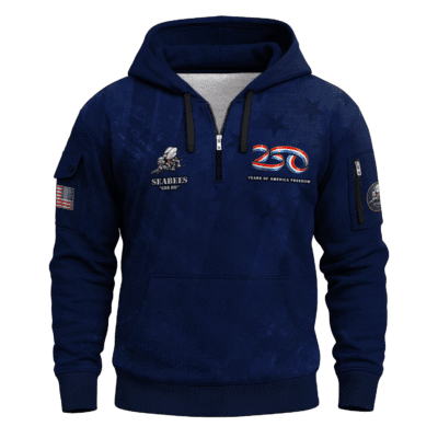 America 250 - US Navy SeaBees All-Over Quarter Zip Hoodie