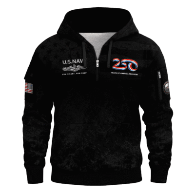 America 250 - US Navy Submarine All-Over Quarter Zip Hoodie